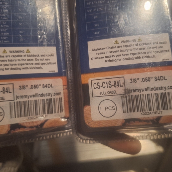 LONGER by Jeremywell Chainsaw blades - 2pk - CS-C1S-84L - New - Picture 3 of 3